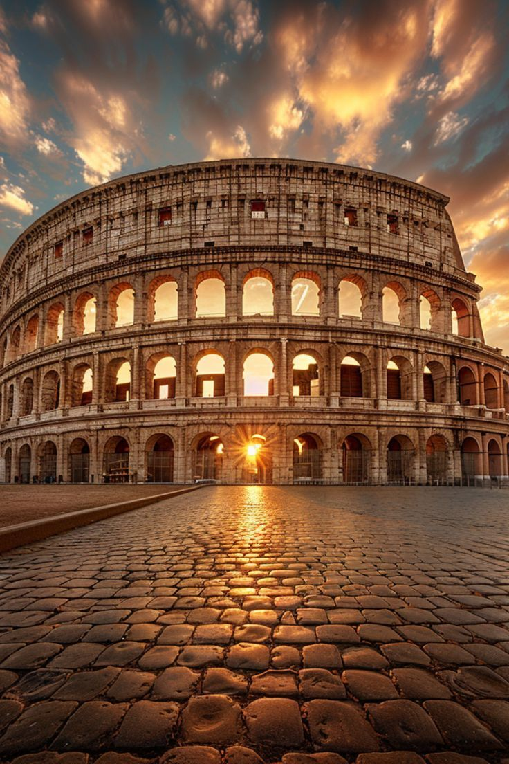 The Colosseum in Rome, the greatest amphitheatre ever built, symbol of the Roman Empire
