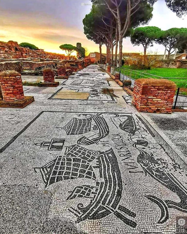 The ancient streets of Ostia Antica, the best-preserved Roman city outside of Pompeii
