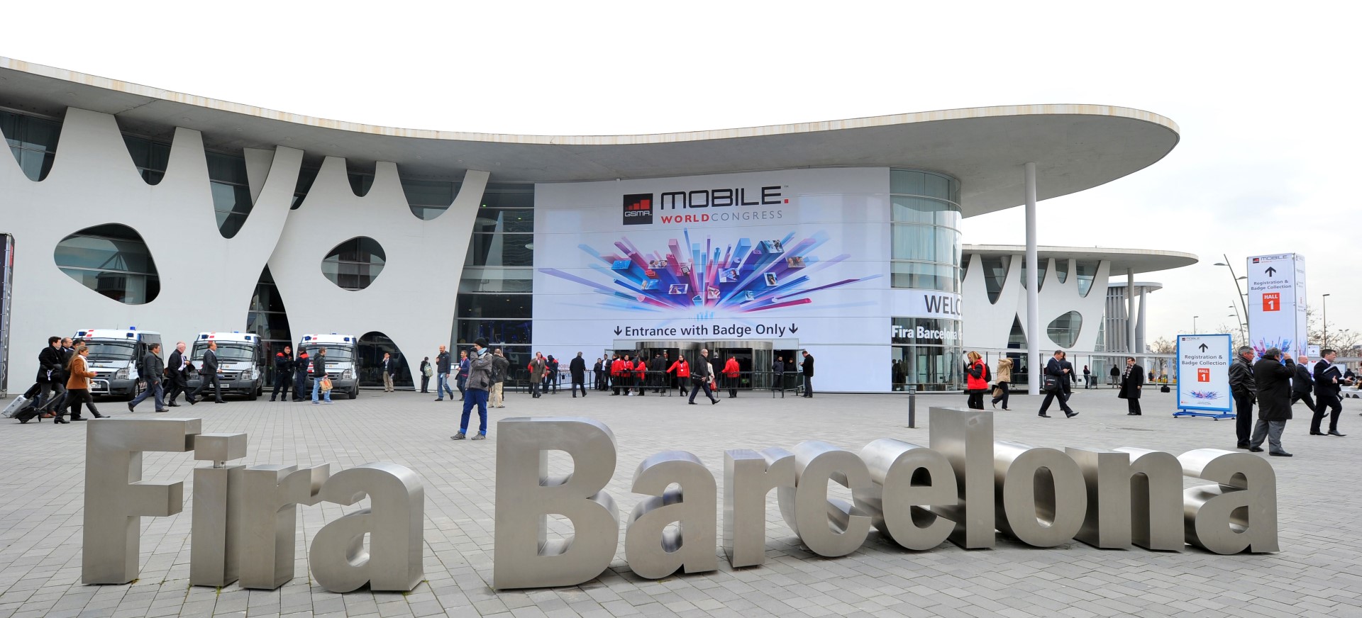 The Fira Barcelona Gran Via exhibition centre during the Mobile World Congress, the world's largest and most spectacular technology event