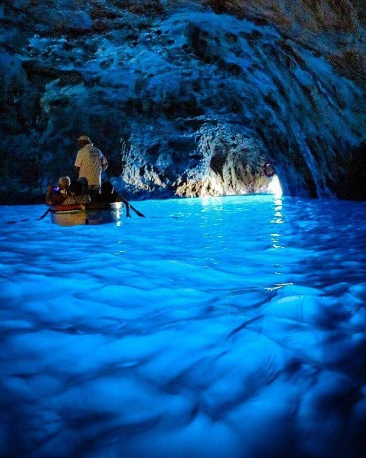 The Grotta dello Smeraldo near Conca dei Marini, Amalfi Coast: the emerald light of the submerged cave