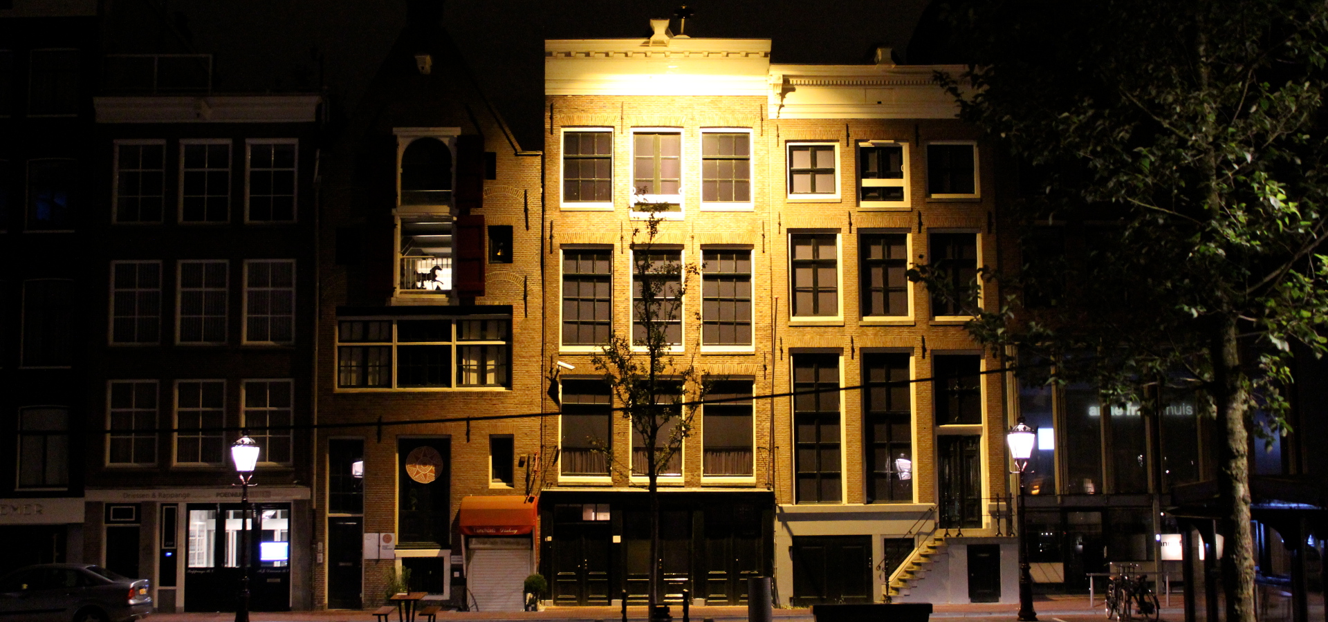 The Anne Frank House at number 263 Prinsengracht canal in Amsterdam, the Jordaan neighbourhood