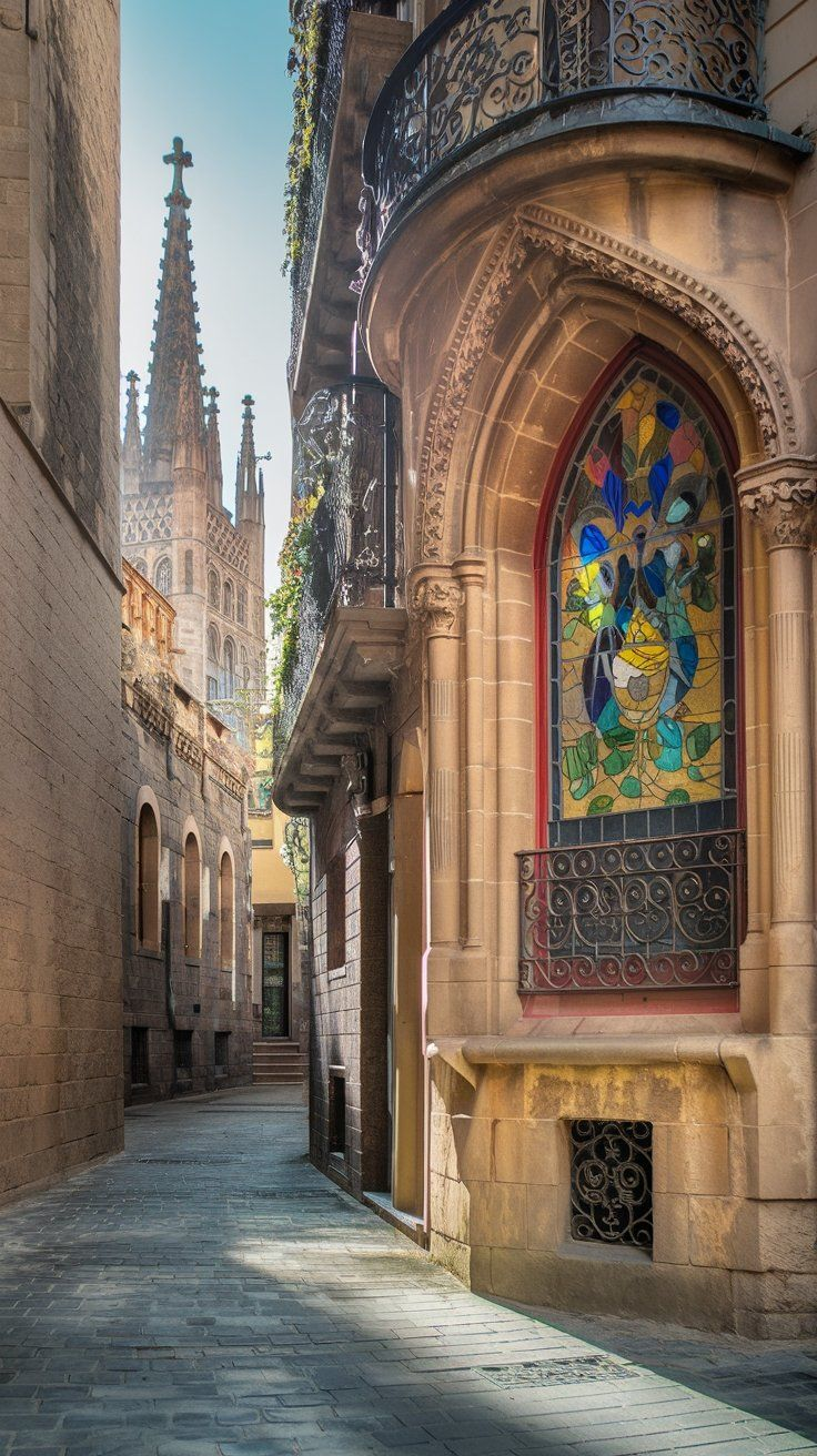 The Gothic Quarter of Barcelona: medieval streets and architecture that provide a striking counterpoint to MWC's vision of the future