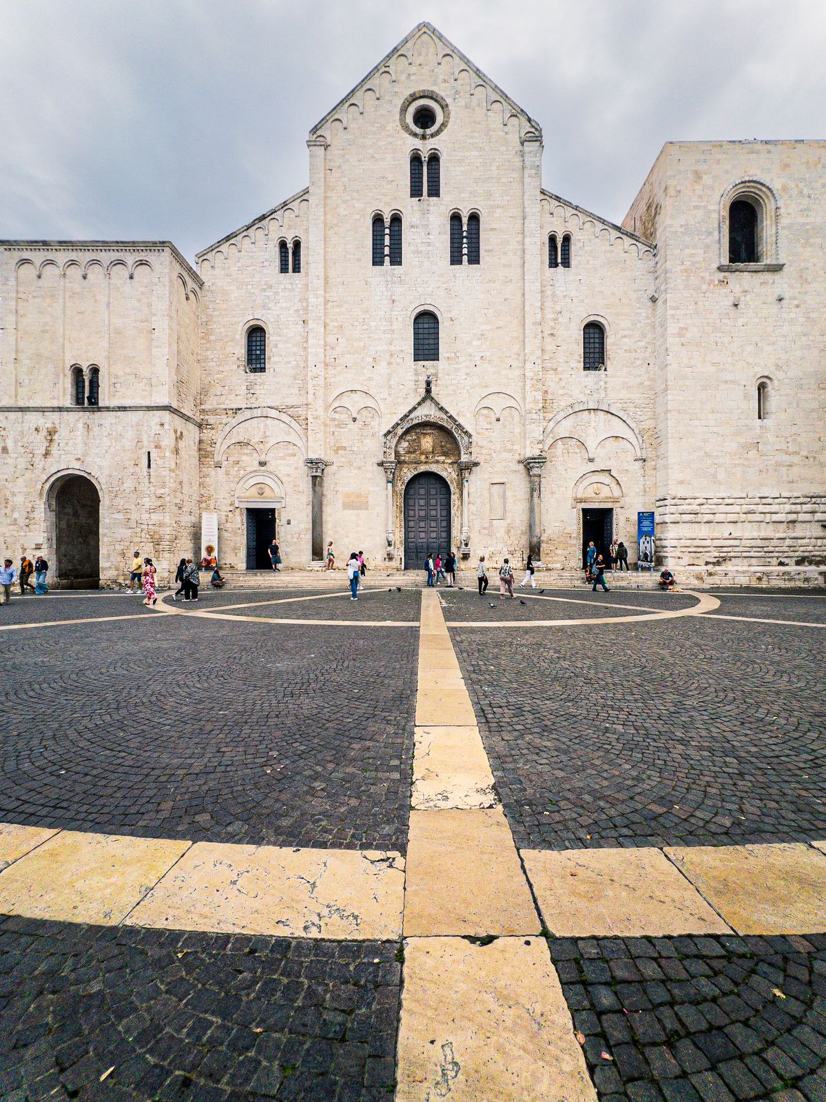 The Romanesque facade of the Basilica of Saint Nicholas in Bari, one of the most important Norman churches in southern Italy