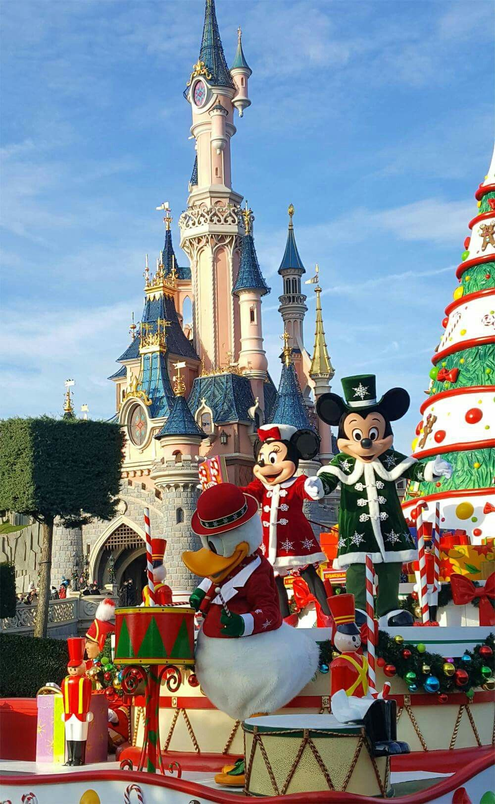 Disneyland Paris at Christmas: the illuminated Champs-Elysees and the magical winter atmosphere of the French capital during the Advent season