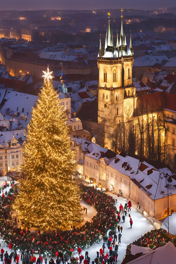 The Strasbourg Christmas market below the Gothic cathedral: the oldest Christmas market in Europe, dating to 1570