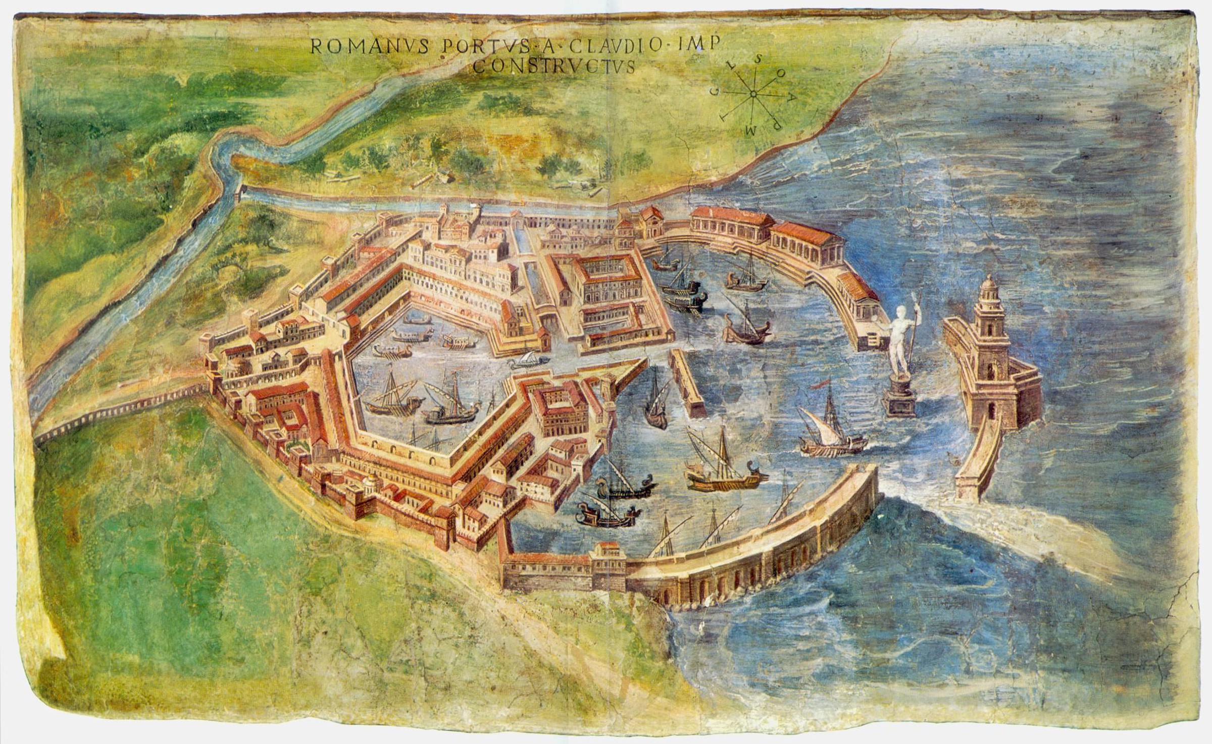 The Lago di Traiano at Fiumicino: the perfectly preserved hexagonal basin of Trajan\'s imperial harbour, still filled with water after two thousand years