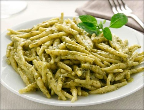 Fresh trofie pasta tossed with authentic pesto alla genovese, the signature dish of Liguria