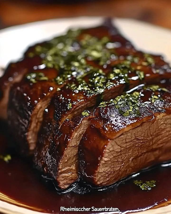 Traditional dishes of Germany's Rhine region including sauerbraten, reibekuchen and Rhineland specialities