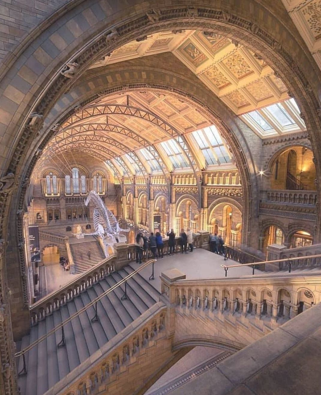 The magnificent Great Court of the British Museum in London, the largest covered public square in Europe, beneath Norman Foster's iconic glass roof