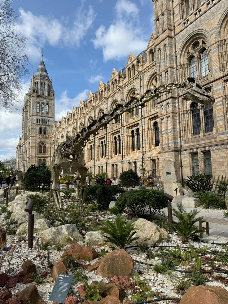 The magnificent Romanesque facade of the Natural History Museum in South Kensington, one of London\'s most beautiful and most visited free attractions