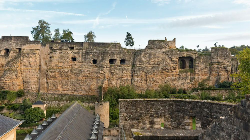 The entrance to the Bock Casemates in Luxembourg City, the extraordinary network of underground military tunnels carved into the sandstone promontory above the Alzette gorge