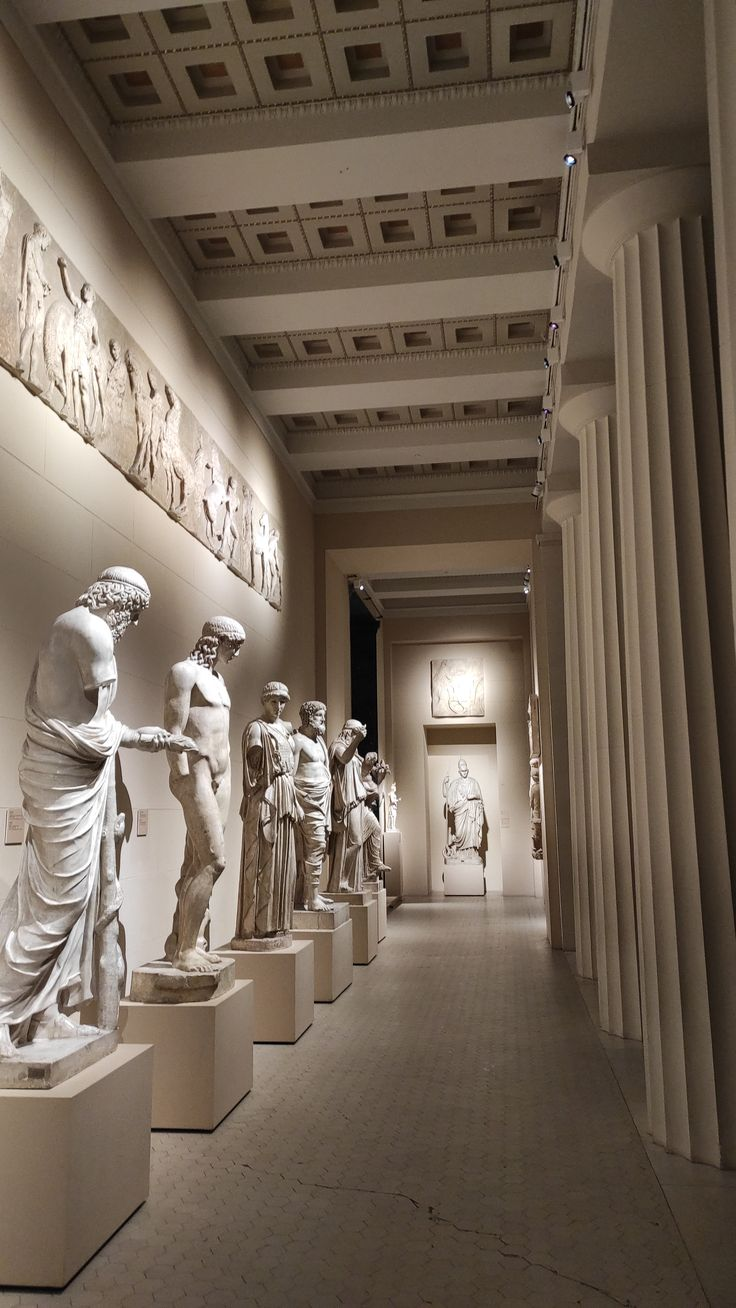 The grand neoclassical facade of the Pushkin State Museum of Fine Arts in Moscow, with its iconic columns and portico.