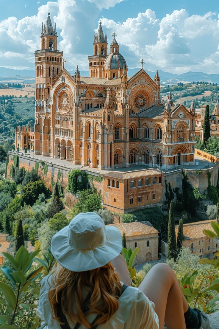 The Cathedral of Orvieto, the Duomo, with its magnificent Gothic facade of gold mosaic and carved marble