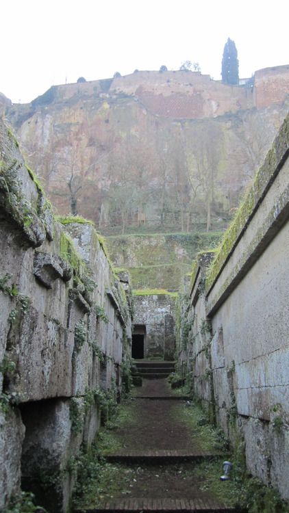 The Etruscan necropolis of Crocifisso del Tufo in Orvieto, one of the best-preserved Etruscan cemeteries in Italy