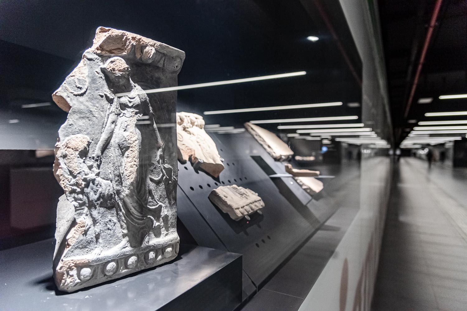 The archaeological excavations beneath San Giovanni station revealing the remains of a Roman agricultural complex