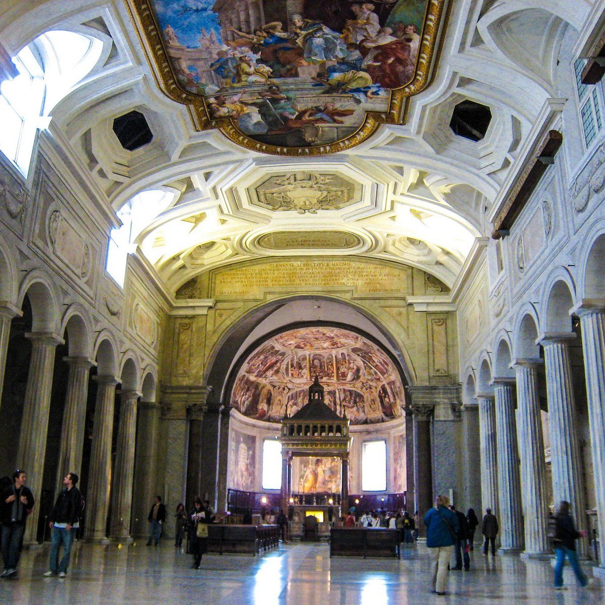 The dome of Saint Peter's Basilica in Rome at dawn, the greatest church in Christendom rising above the Vatican hill