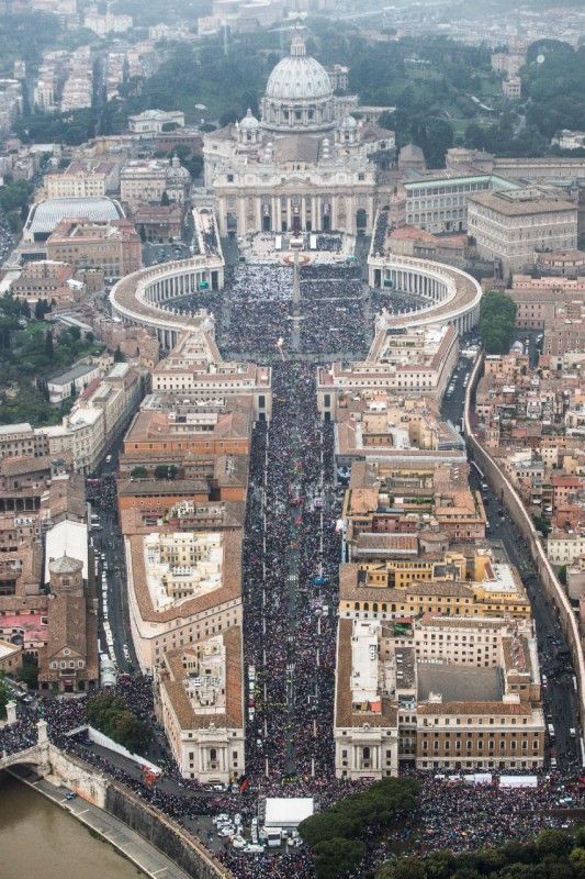 The dome of Saint Peter's Basilica at dawn, Michelangelo's supreme architectural achievement rising above Rome
