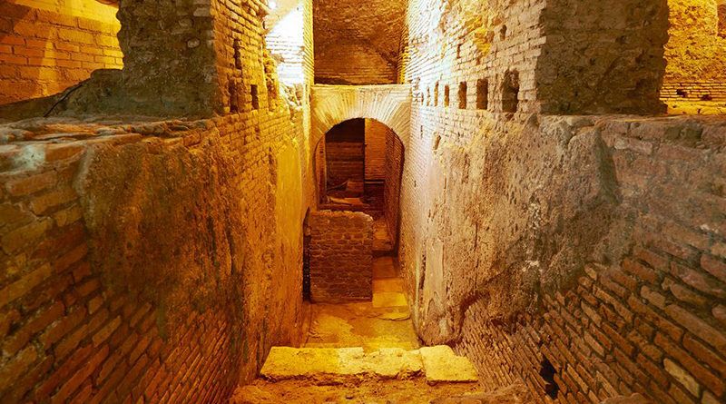 Underground galleries carved into Roman tuff, part of the vast network of cavities mapped beneath the streets of Rome