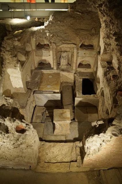 The Vatican Necropolis beneath Saint Peter's Basilica, the ancient Roman cemetery discovered during excavations in 1939