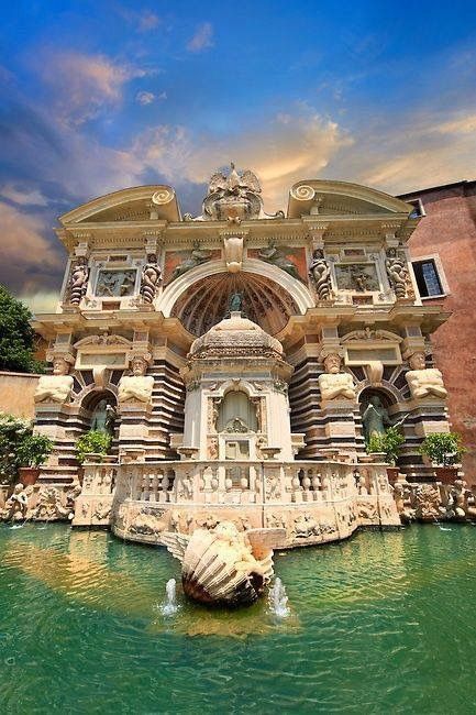 The fountains of Villa d'Este in Tivoli, one of the supreme achievements of Renaissance garden design