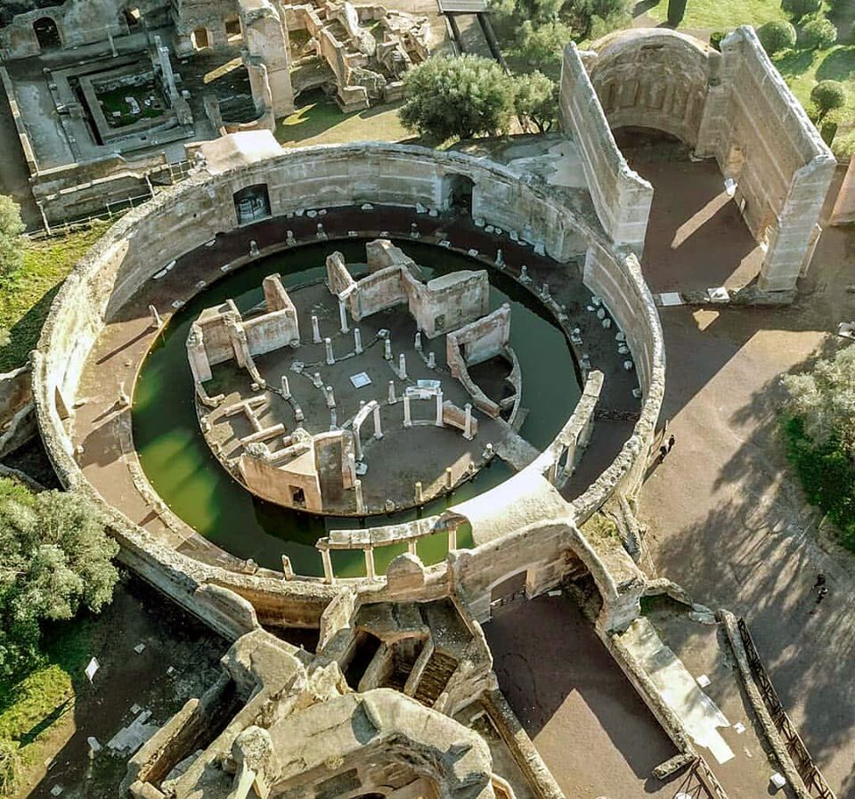 The Maritime Theatre at Hadrian's Villa in Tivoli, the circular canal and island retreat where the emperor sought solitude