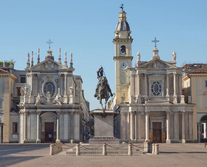 Piazza Castello in Turin during the Napoleonic occupation of the early nineteenth century, the city under French imperial administration