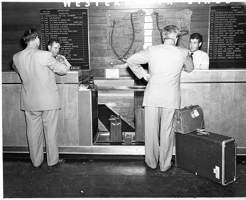 Airport check-in desks: the first step of the journey where documents and luggage are verified