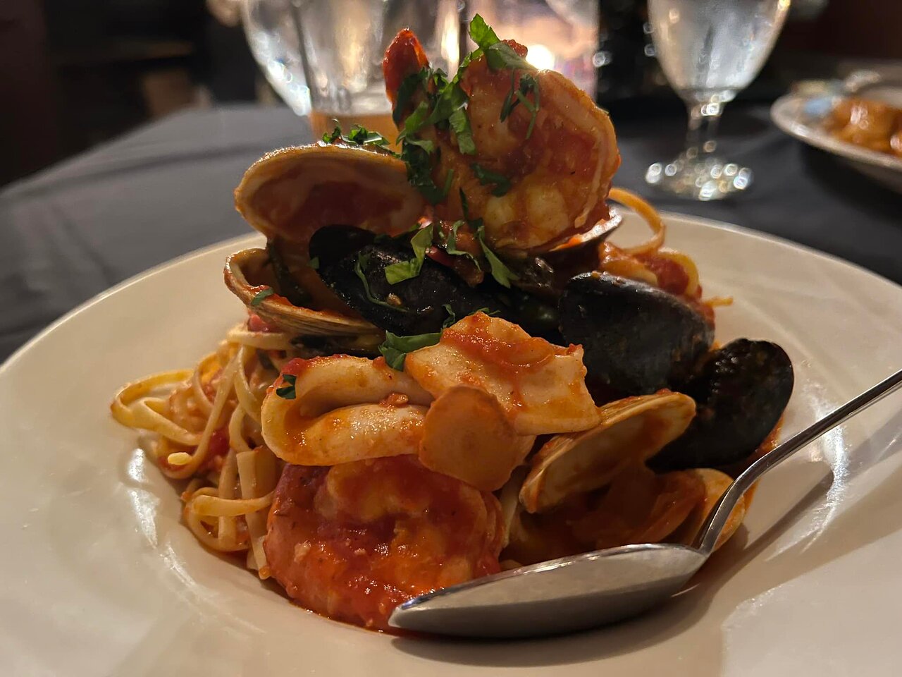 Traditional Venetian cicchetti and seafood specialities at a bacaro in Venice