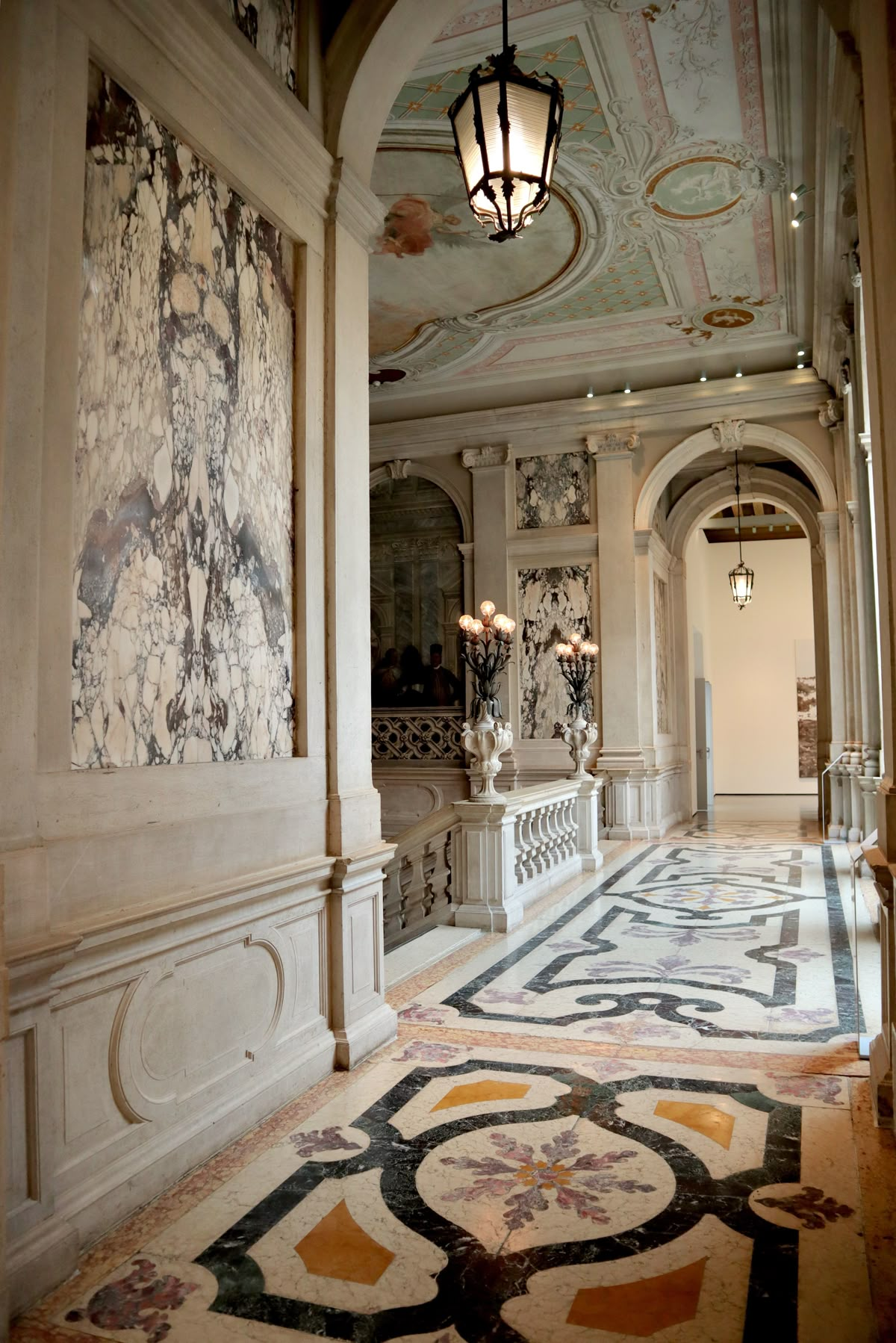 The interior courtyard of Palazzo Grassi where the ghost is said to have fallen