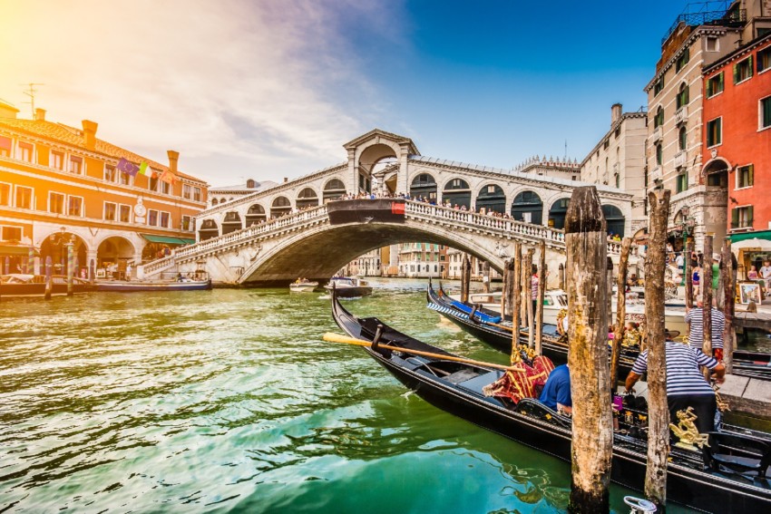 The Grand Canal in Venice at golden hour, one of the most beautiful free views in the world
