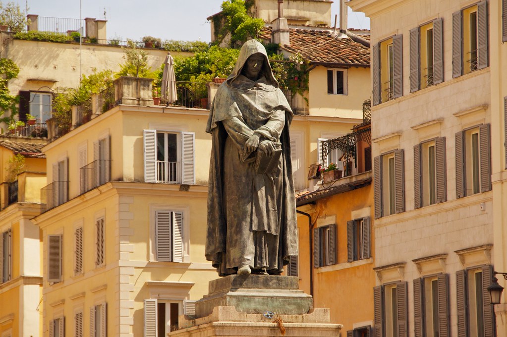 The statue of Giordano Bruno in Campo de' Fiori, Rome, erected in 1889