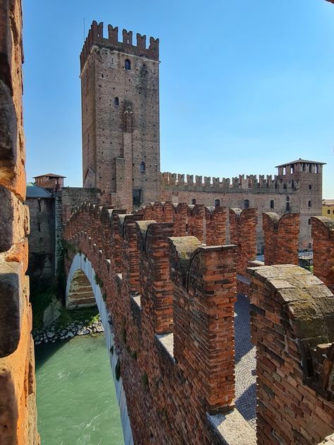 Castelvecchio and the Ponte Scaligero in Verona, the magnificent fourteenth-century fortress and bridge of the Scaligeri
