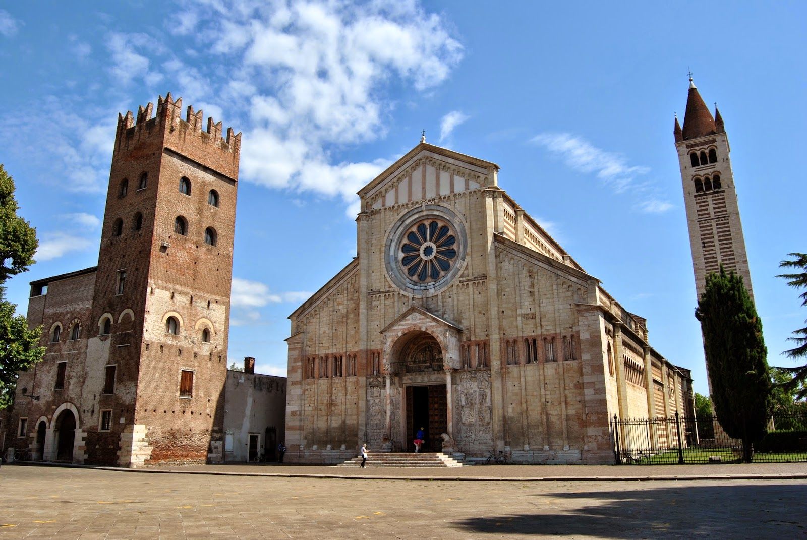 The historic centre of Verona with the Adige river and the Roman arena